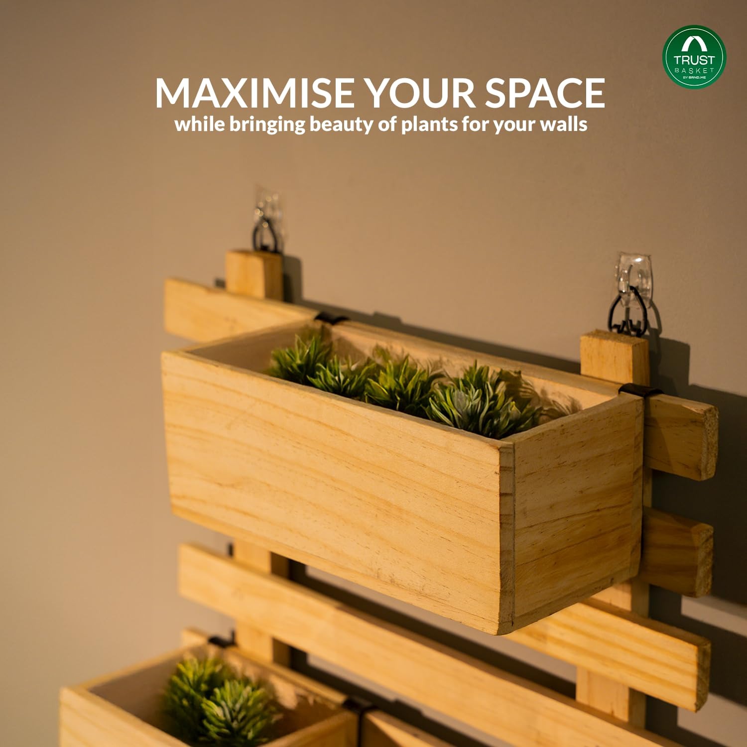 trustbasket sleek plant stand | 6 tier wooden flower stand for balcony & living room | wooden plant stands for outdoor balcony wooden & indoor | wood planter stand for home decor