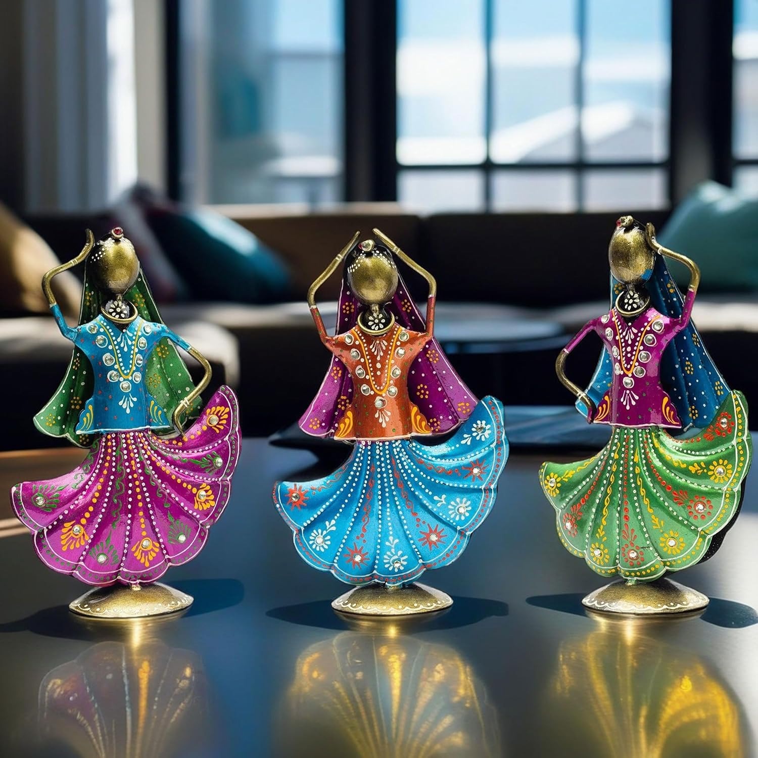 kraftskala set of 3 metal figurine dancers home decor item for living room, bedroom, wedding festive housewarming gift showpiece rajasthani dancing dolls kraftskala set of 3 metal figurine dancers home decor item for living room, bedroom, wedding festive housewarming gift showpiece rajasthani dancing dolls