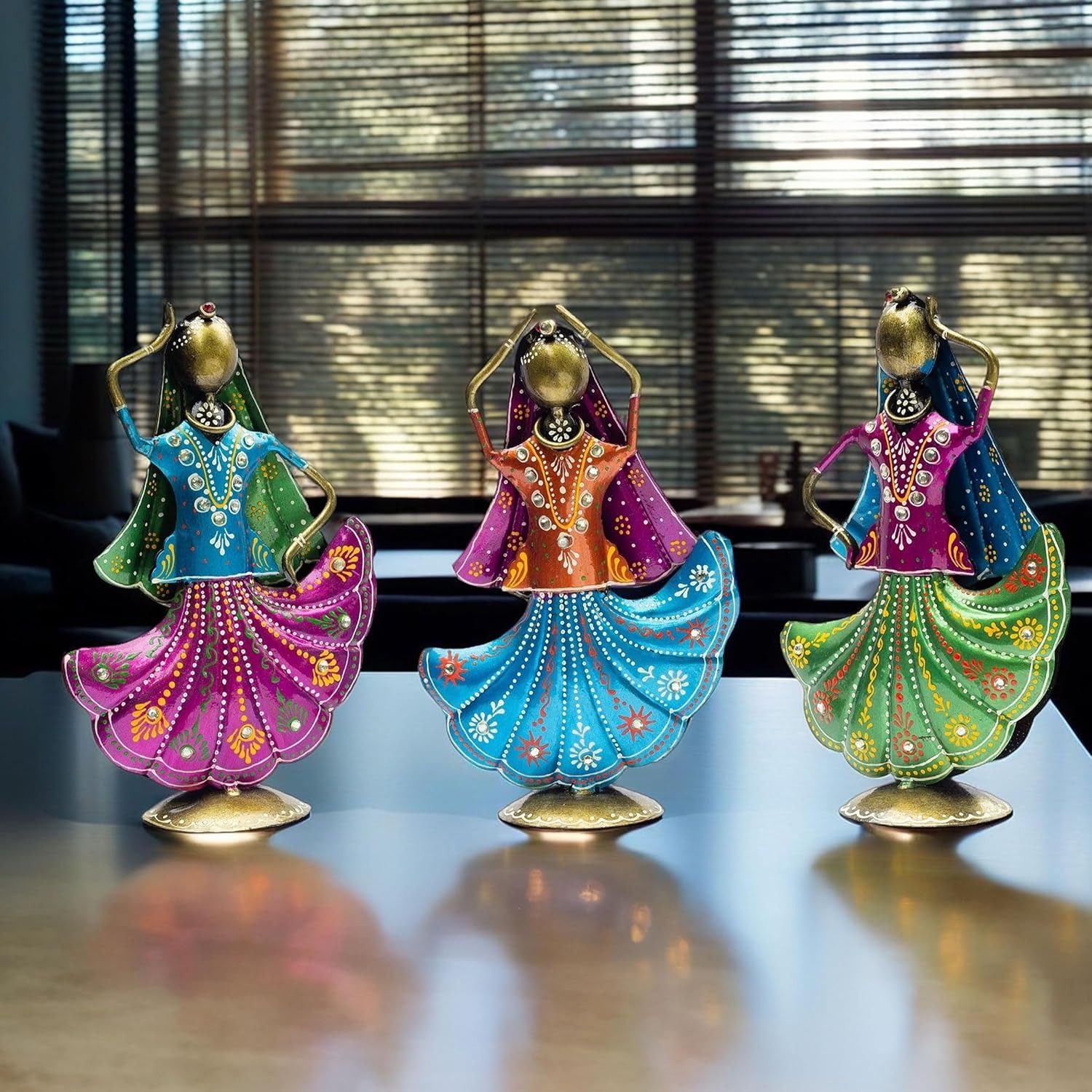 kraftskala set of 3 metal figurine dancers home decor item for living room, bedroom, wedding festive housewarming gift showpiece rajasthani dancing dolls kraftskala set of 3 metal figurine dancers home decor item for living room, bedroom, wedding festive housewarming gift showpiece rajasthani dancing dolls
