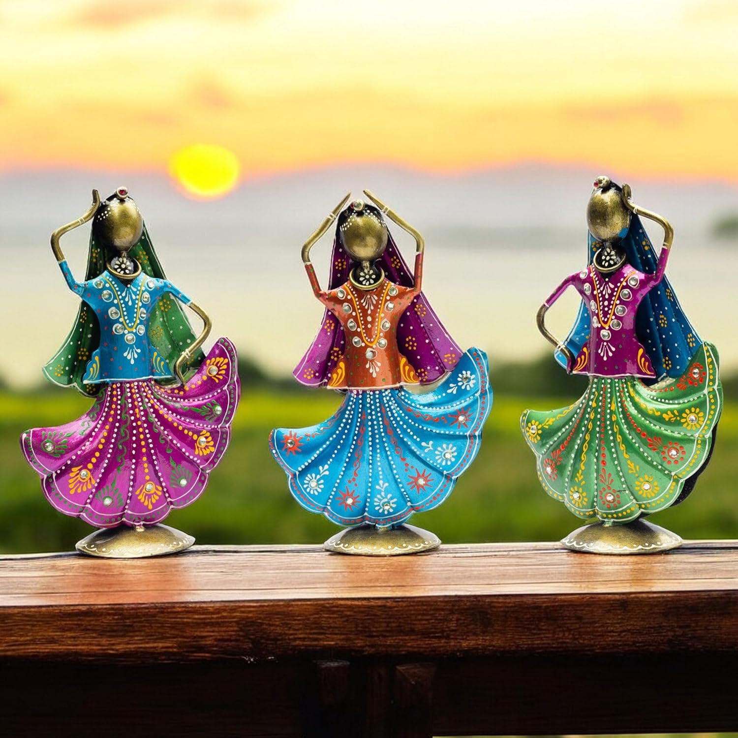 kraftskala set of 3 metal figurine dancers home decor item for living room, bedroom, wedding festive housewarming gift showpiece rajasthani dancing dolls kraftskala set of 3 metal figurine dancers home decor item for living room, bedroom, wedding festive housewarming gift showpiece rajasthani dancing dolls