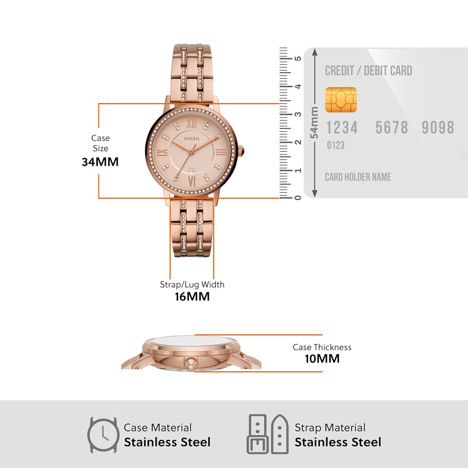 fossil gwen analogue women's watch