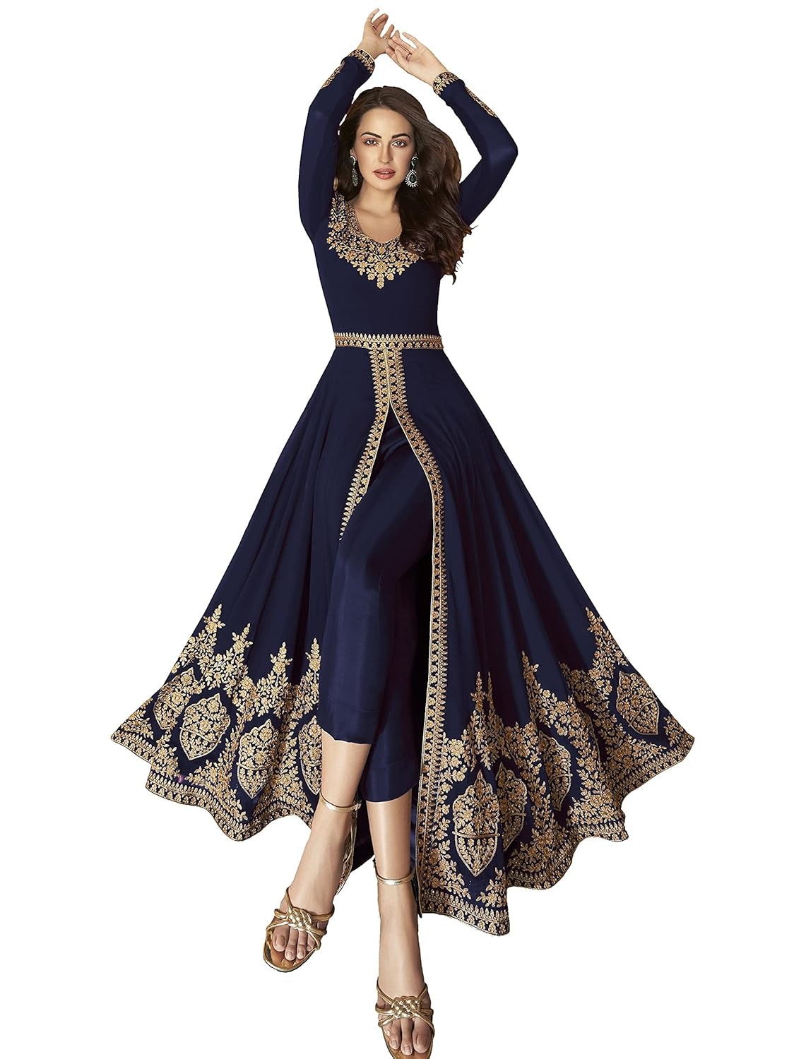 divine international trading co women's faux georgette semi stitched top with santoon fabric bottom and faux georgette dupatta embroidered front slit anarkali dress divine international trading co women's faux georgette semi stitched top with santoon fabric bottom and faux georgette dupatta embroidered front slit anarkali dress