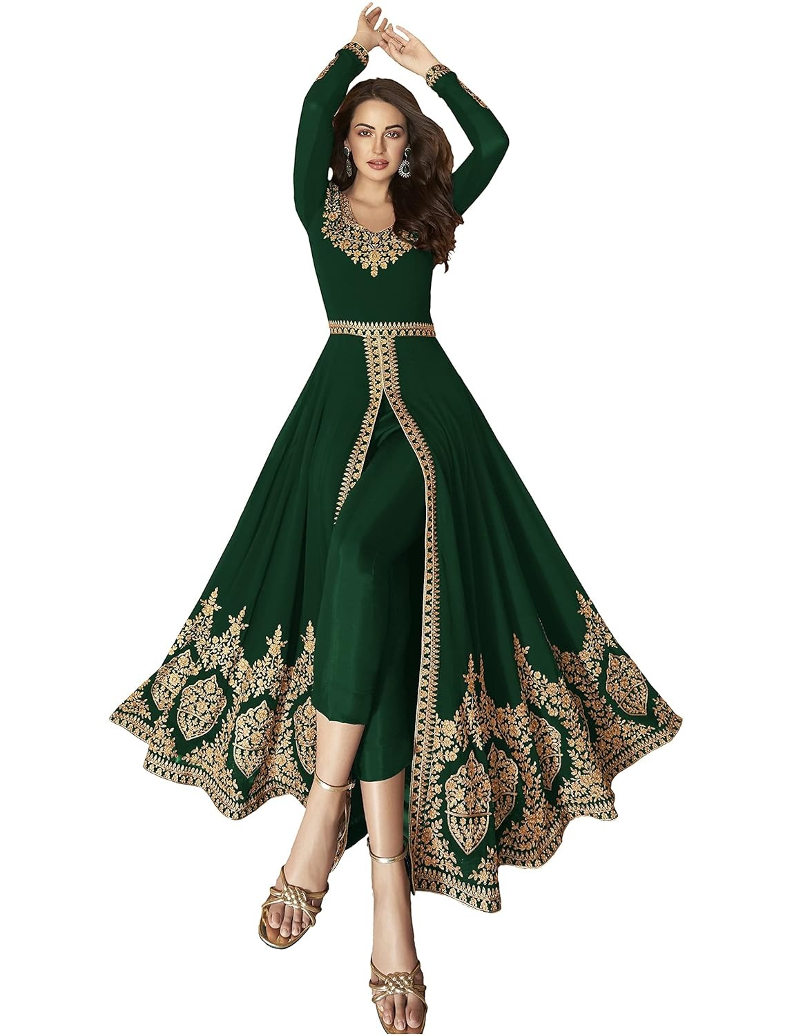 divine international trading co women's faux georgette semi stitched top with santoon fabric bottom and faux georgette dupatta embroidered front slit anarkali dress divine international trading co women's faux georgette semi stitched top with santoon fabric bottom and faux georgette dupatta embroidered front slit anarkali dress