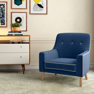 hagen lounge chair in cobalt colour
