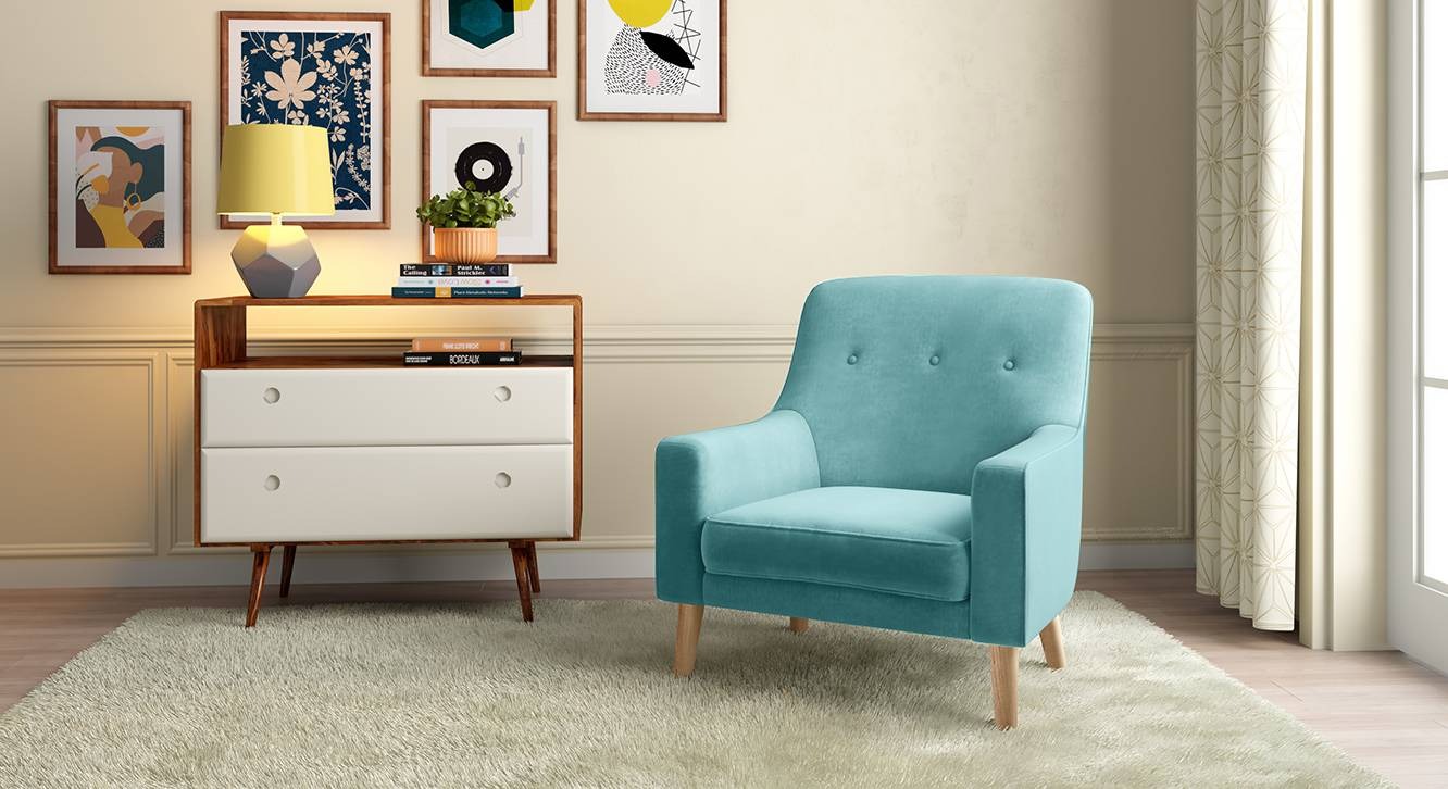 hagen lounge chair in cobalt colour