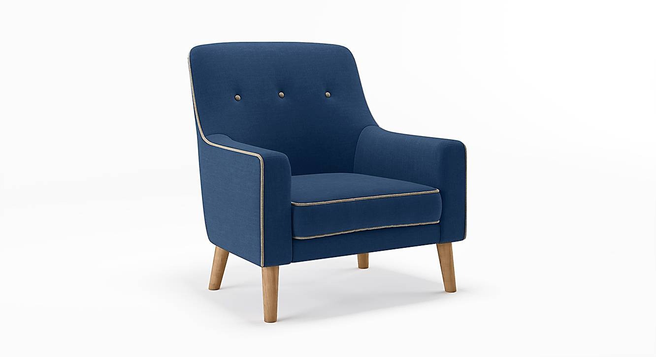hagen lounge chair in cobalt colour