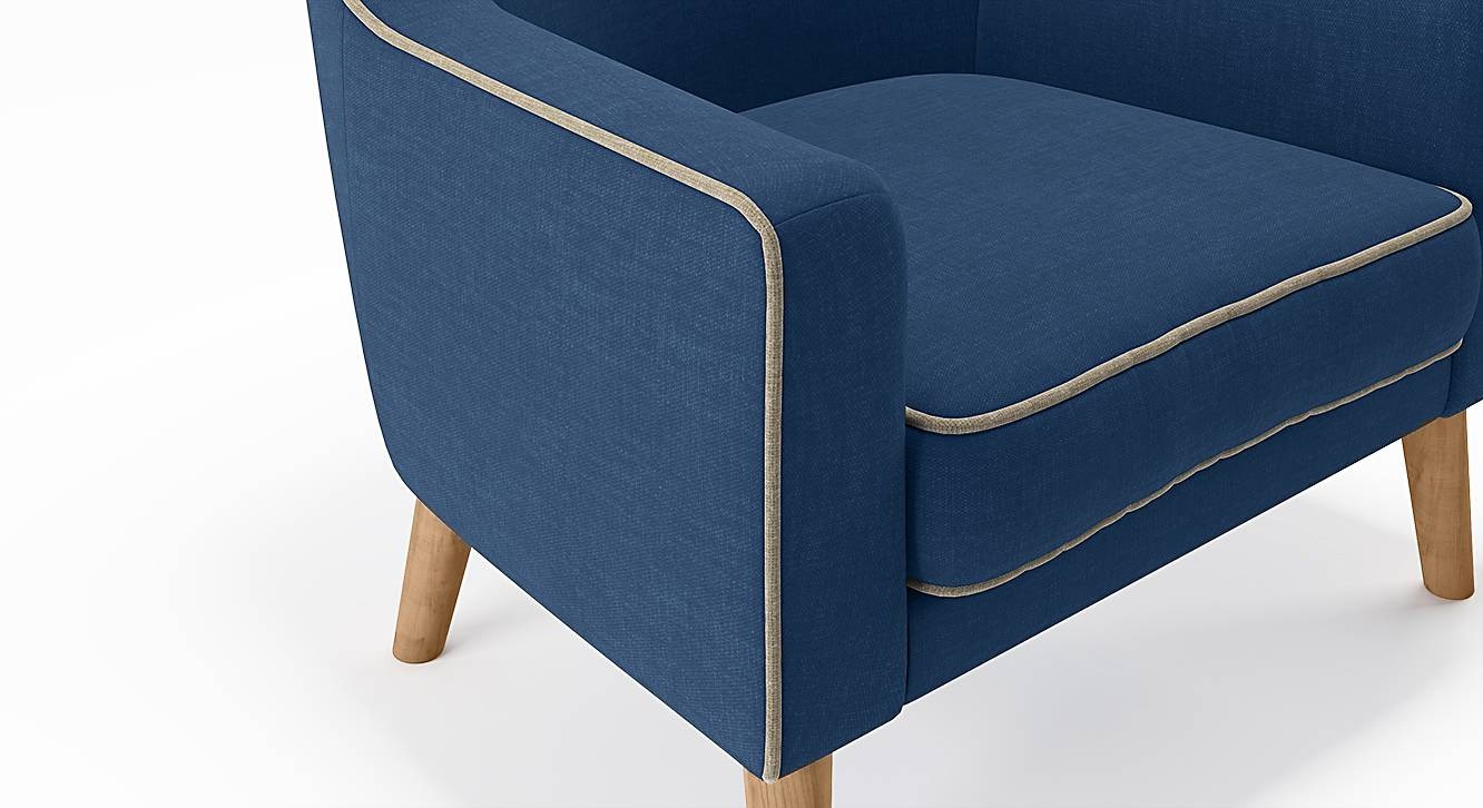 hagen lounge chair in cobalt colour